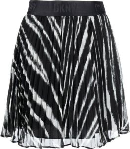DKNY Plooirok met zebraprint Zwart