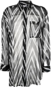 DKNY Blouse met zebraprint Zwart