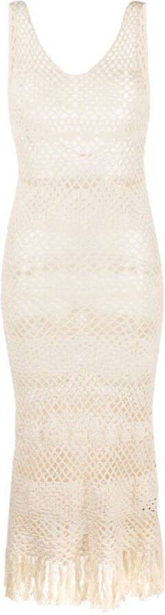 Dodo Bar Or Gehaakte midi-jurk Beige