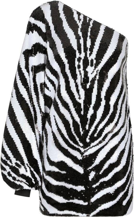 Dolce & Gabbana Mini-jurk met pailletten met zebraprint Zwart