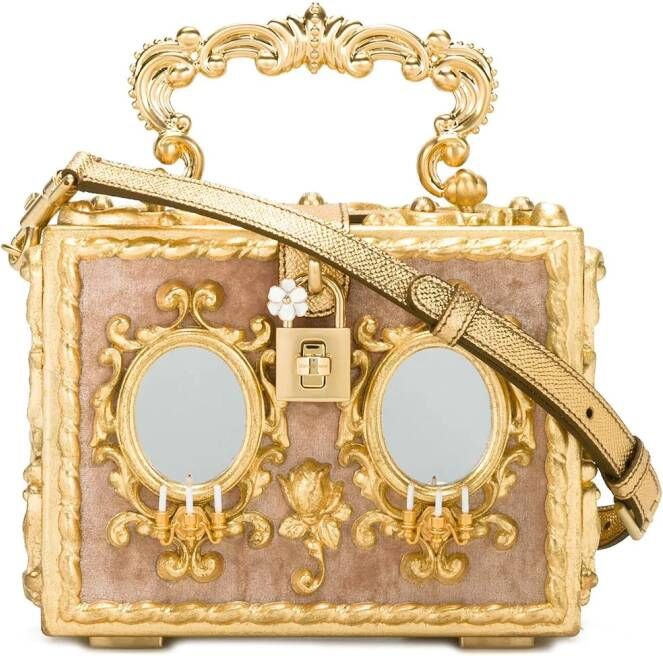 Dolce & Gabbana baroque box clutch Metallic