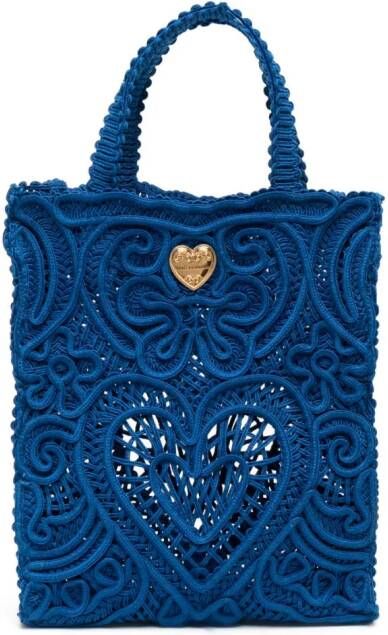 Dolce & Gabbana Beatrice shopper met kant Blauw