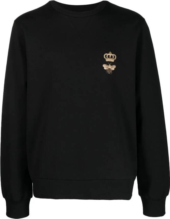 Dolce & Gabbana bee embroidery long-sleeve T-shirt Zwart