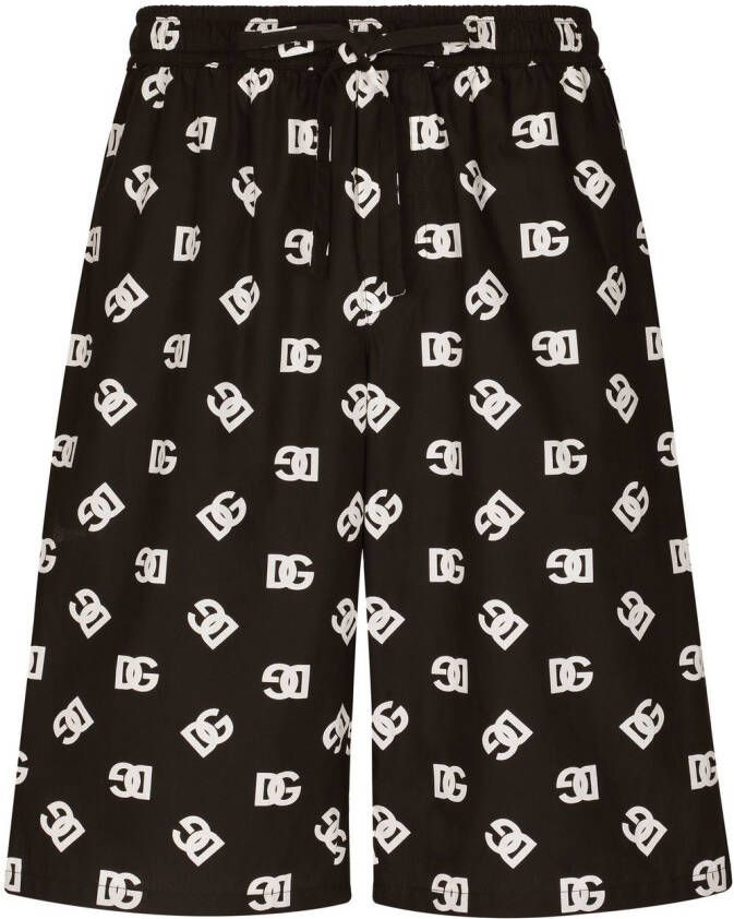 Dolce & Gabbana Bermuda shorts met monogram Zwart