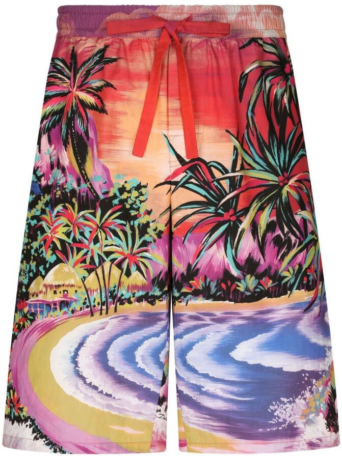 Dolce & Gabbana Bermuda shorts met print Oranje