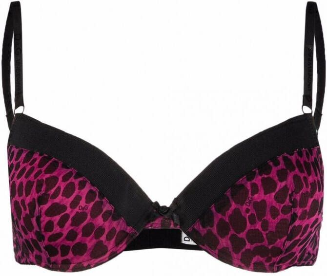 Dolce & Gabbana Gewatteerde bh met luipaardprint Roze