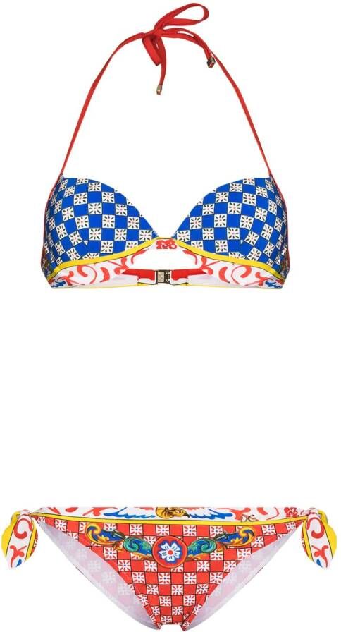 Dolce & Gabbana Bikini met print Rood