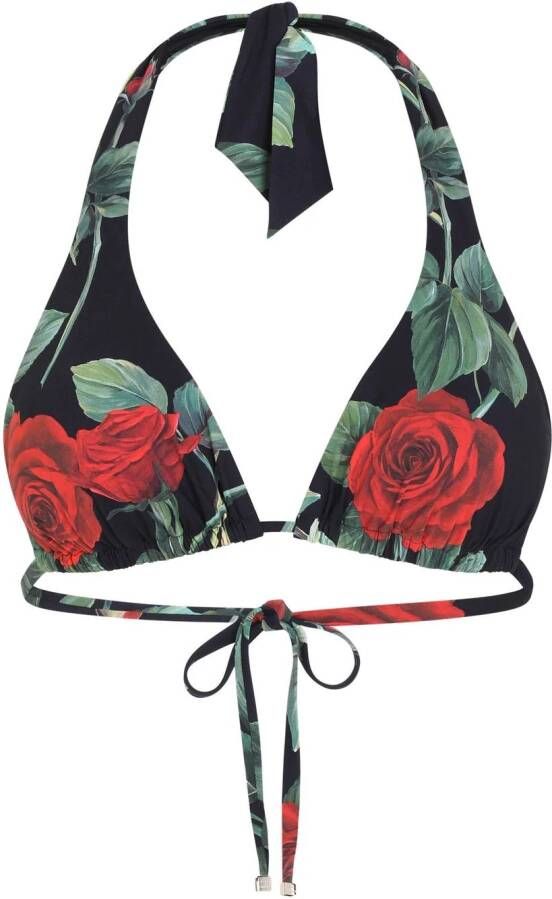 Dolce & Gabbana Triangel bikinitop met kettingprint Zwart