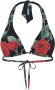 Dolce & Gabbana Triangel bikinitop met kettingprint Zwart - Thumbnail 1