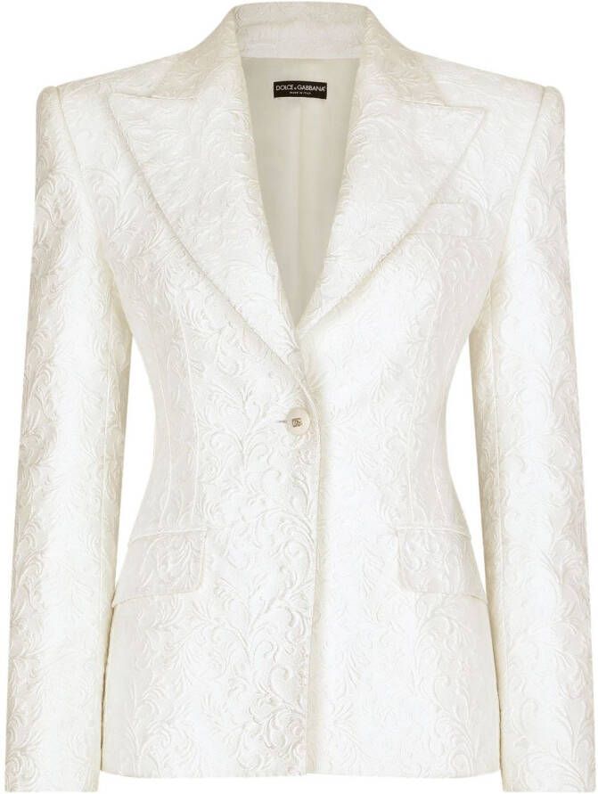 Dolce & Gabbana Blazer met brokaat Wit