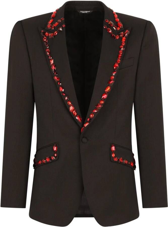 Dolce & Gabbana Blazer met edelstenen Zwart