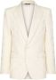 Dolce & Gabbana Blazer met enkele rij knopen en DG-logo jacquard Beige - Thumbnail 1