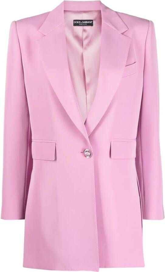 Dolce & Gabbana Blazer met enkele rij knopen Roze