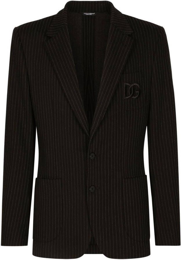 Dolce & Gabbana Portofino blazer met krijtstreep Zwart