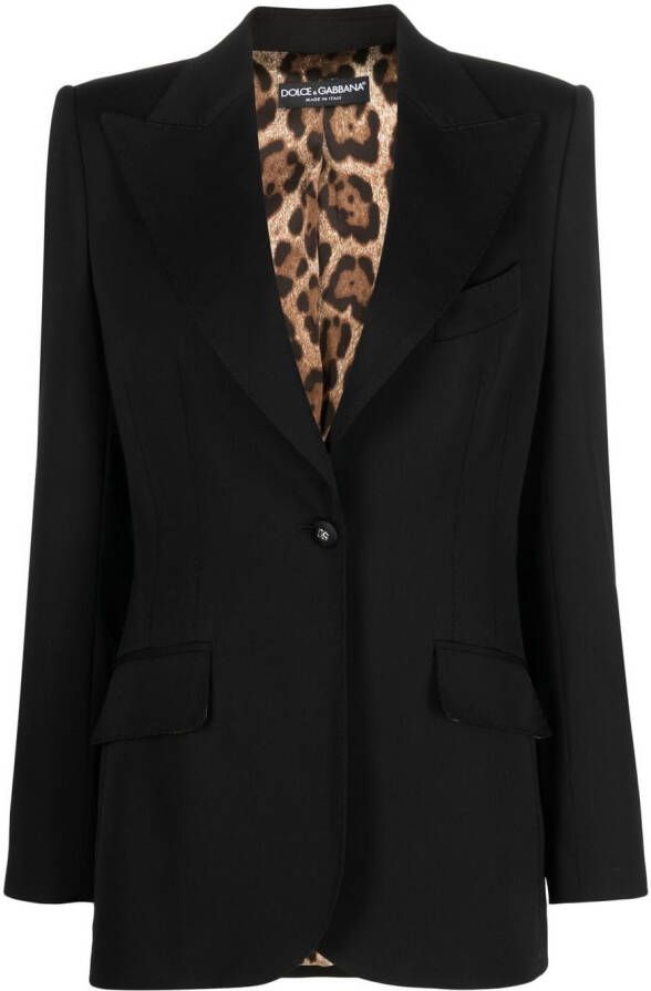 Dolce & Gabbana Blazer met enkele rij knopen Zwart