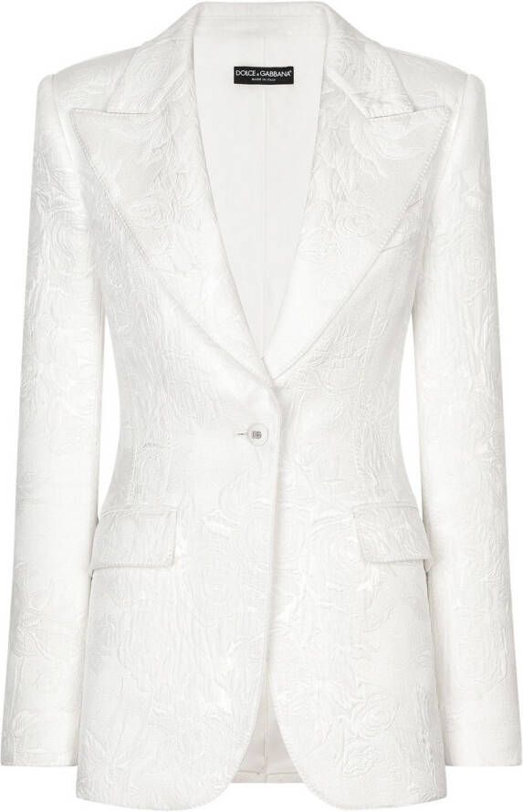 Dolce & Gabbana Turlington blazer met brokaat Wit