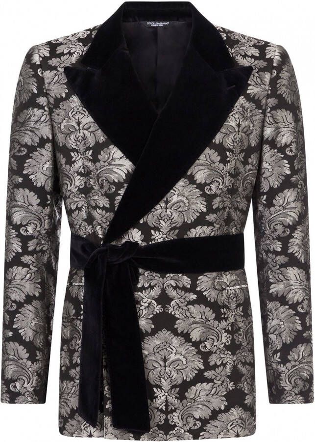 Dolce & Gabbana Blazer met jacquard Zwart