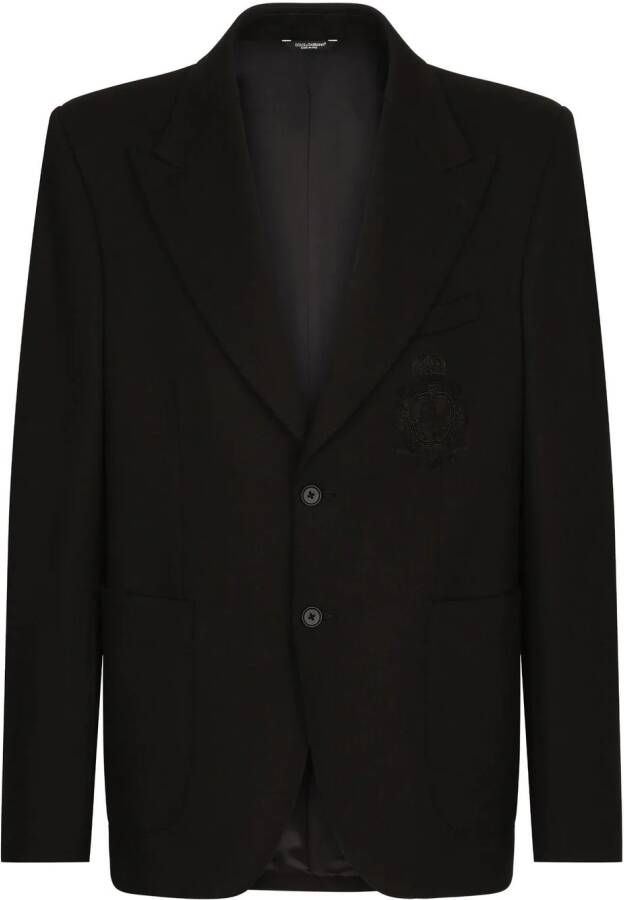 Dolce & Gabbana Blazer met enkele rij knopen en patch Zwart