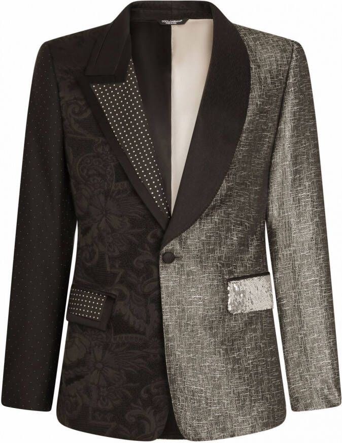 Dolce & Gabbana Blazer met patchwork Zwart