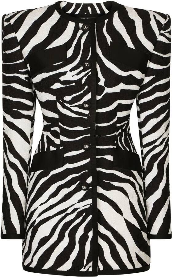 Dolce & Gabbana Blazer met zebraprint Zwart