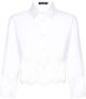 Dolce & Gabbana Cropped popeline blouse met kanten vlakken Wit - Thumbnail 1