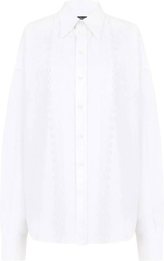 Dolce & Gabbana Broderie anglaise blouse Wit