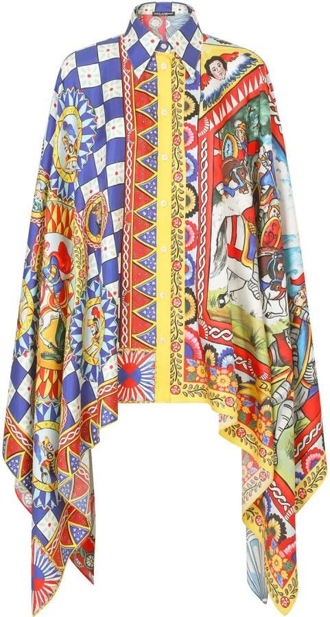Dolce & Gabbana Twill blouse met print Blauw