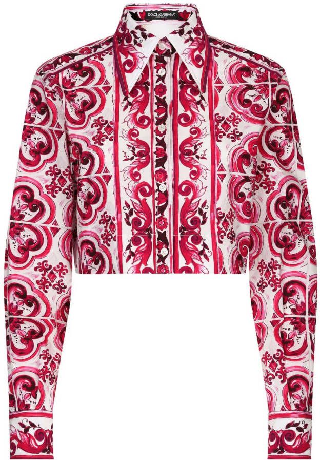 Dolce & Gabbana Blouse met Majolica-print Rood