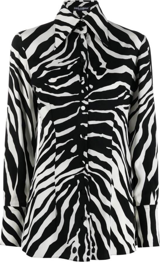 Dolce & Gabbana Overhemd met zebraprint Zwart