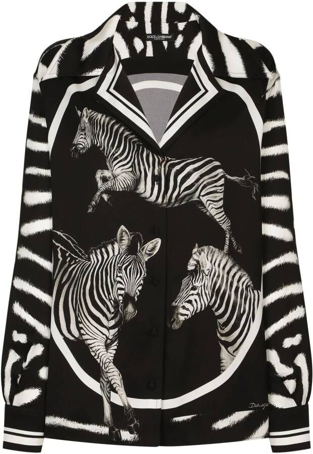 Dolce & Gabbana Overhemd met zebraprint Zwart