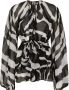 Dolce & Gabbana Chiffon blouse met zebraprint Zwart - Thumbnail 1