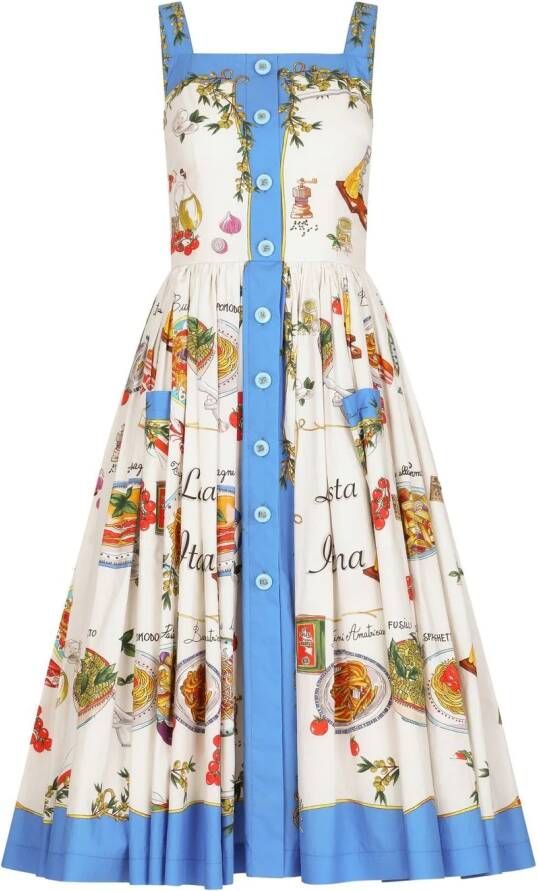Dolce & Gabbana Blousejurk met print Wit