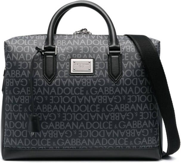 Dolce & Gabbana Laptophoes met logoprint Zwart