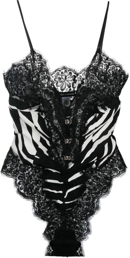 Dolce & Gabbana Body met zebraprint Zwart