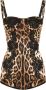 Dolce & Gabbana Zijden body met luipaardprint Bruin - Thumbnail 1