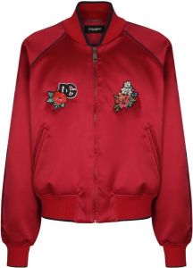 Dolce & Gabbana Bomberjack met geborduurd logo Rood