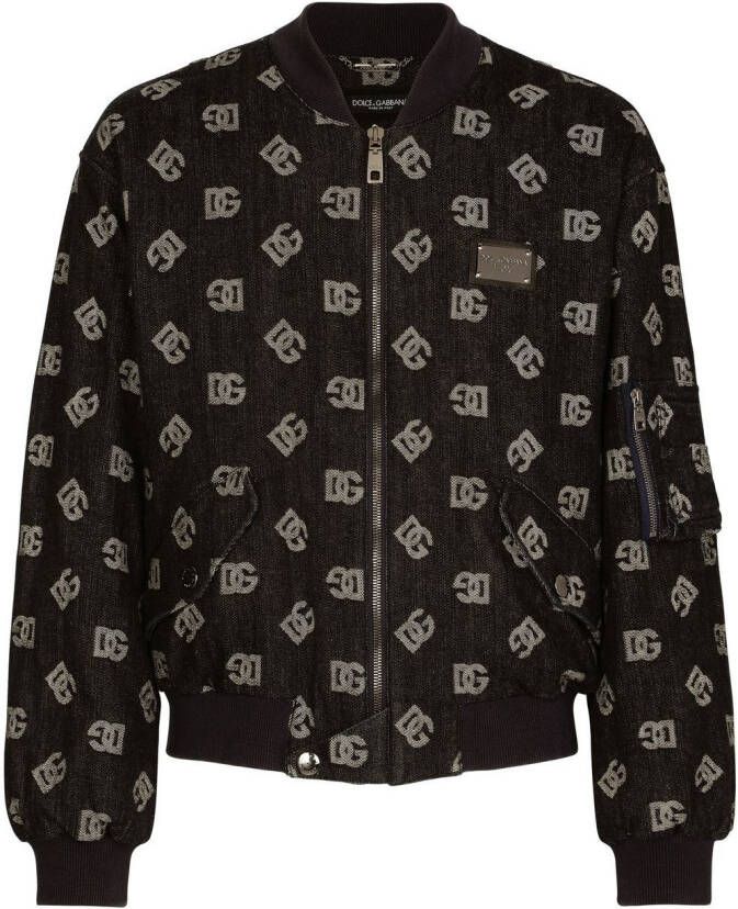 Dolce & Gabbana Bomberjack met jacquard Zwart