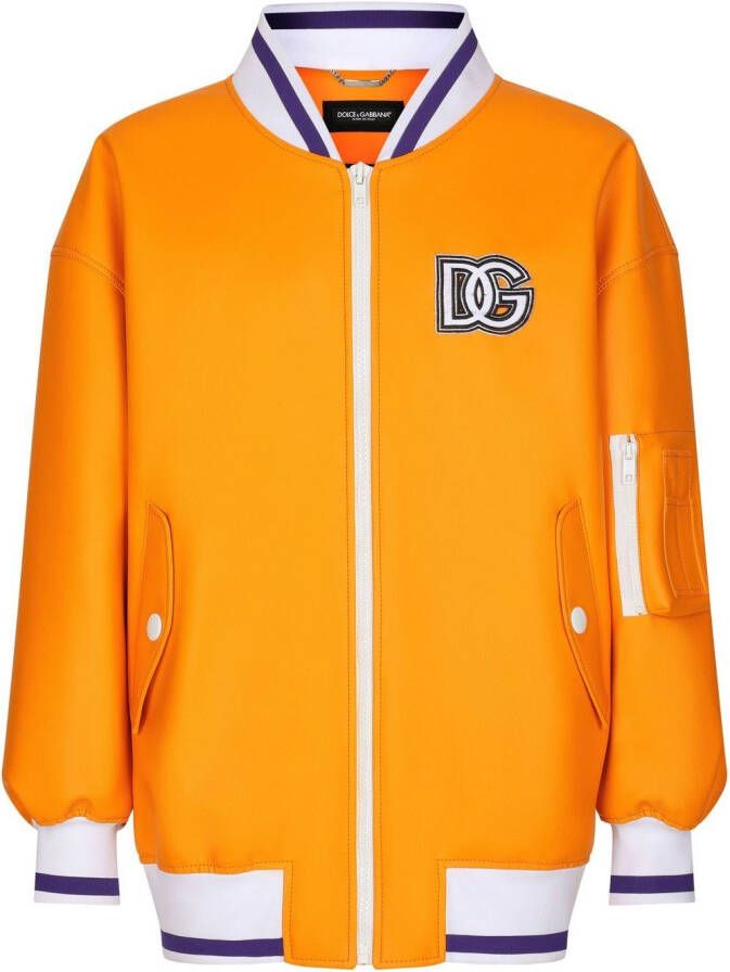 Dolce & Gabbana Bomberjack met logopatch Oranje