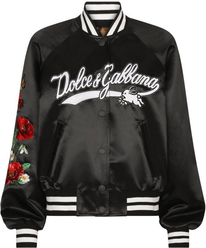 Dolce & Gabbana Bomberjack met logopatch Zwart