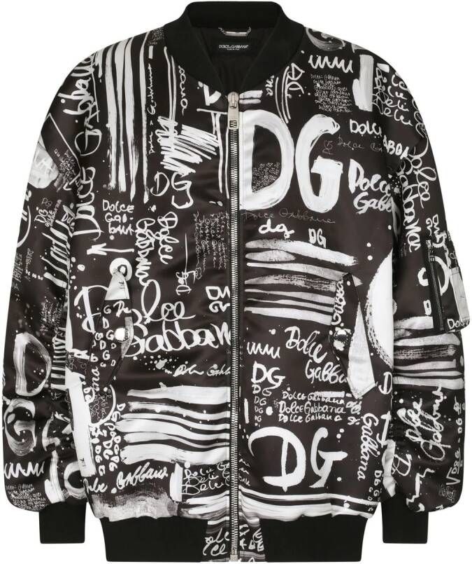 Dolce & Gabbana Bomberjack met logoprint Zwart