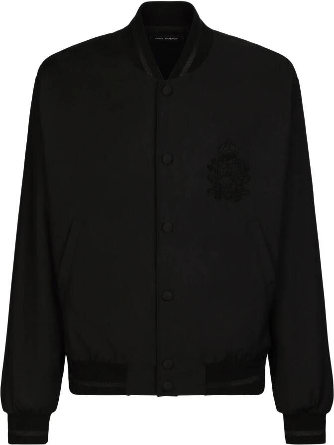 Dolce & Gabbana Bomberjack met patch Zwart