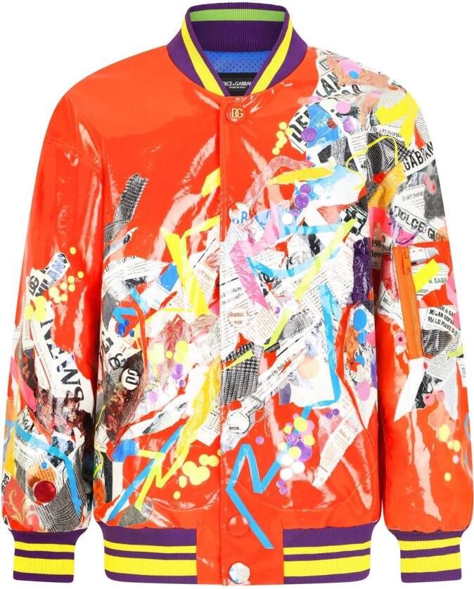 Dolce & Gabbana Bomberjack met print in graffiti-stijl Oranje