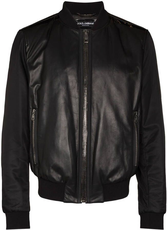 Dolce & Gabbana Bomberjack met vlakken Zwart