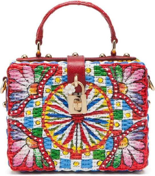 Dolce & Gabbana Box tas met bloemenprint Rood