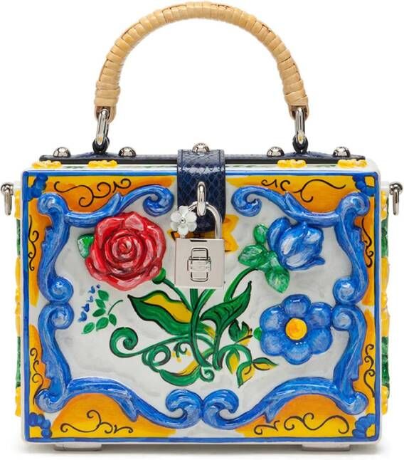 Dolce & Gabbana Dolce Box handgeverfde tas met handgreep Geel