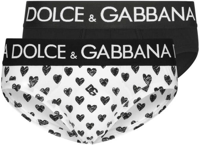Dolce & Gabbana Boxershorts met hartprint Wit