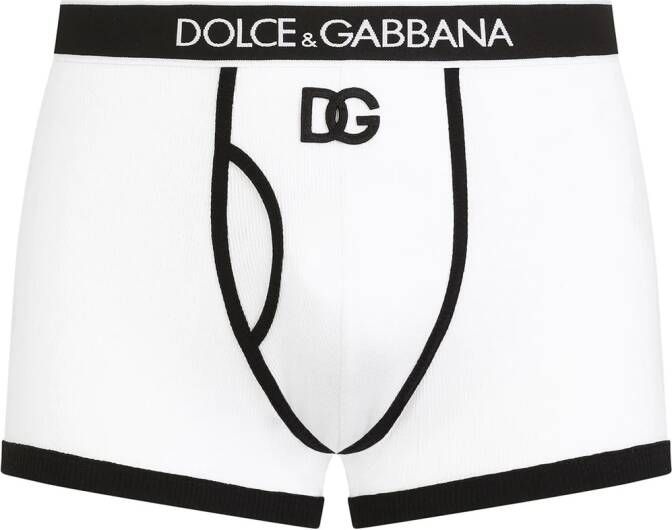 Dolce & Gabbana Katoenen boxershorts met logo Wit