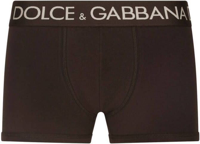 Dolce & Gabbana Boxershorts met logoband Bruin