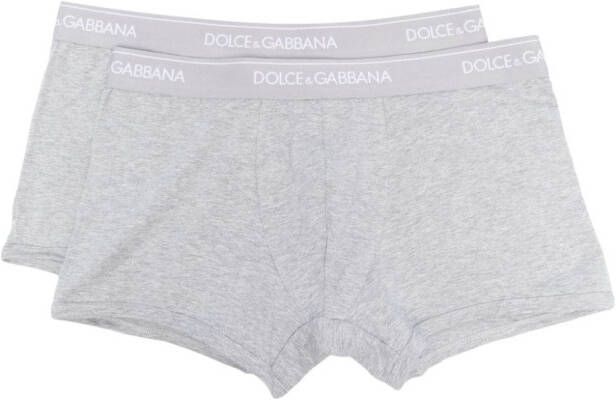 Dolce & Gabbana Boxershorts met logoband (set van twee) Grijs