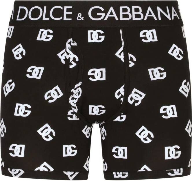 Dolce & Gabbana Boxershorts met logo en lange pijpen Zwart